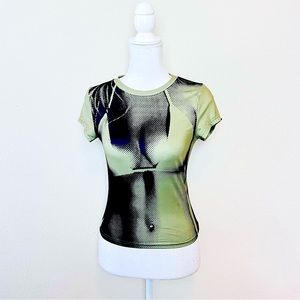 Stylish Olive and Black Women's Top